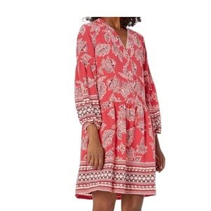 Vince Camuto dress pebble crepe button down balloon sleeves size 6